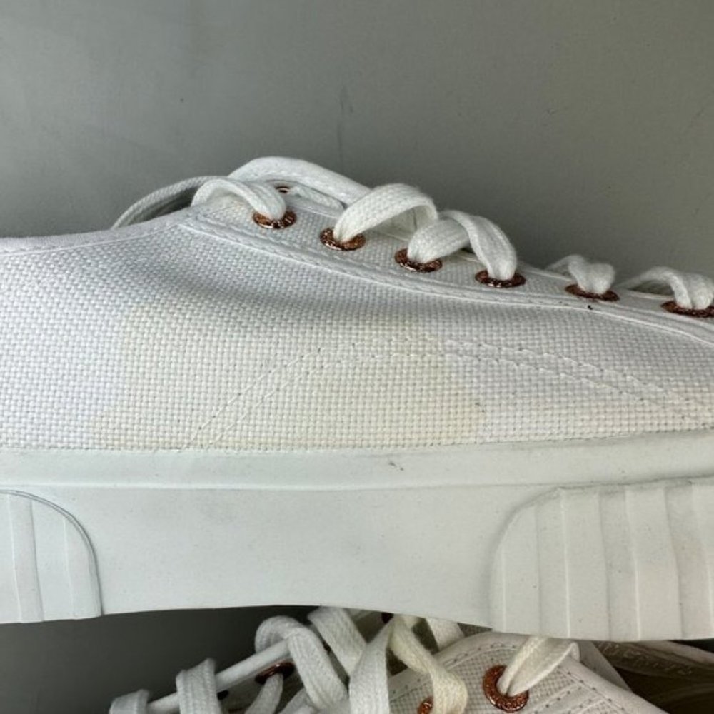 Superga 2630 COTU Canvas Sneaker in White & Rose - Picture 5 of 7